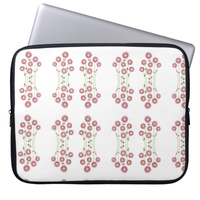 Pale pink abstract florals  laptop sleeve (Voorkant)