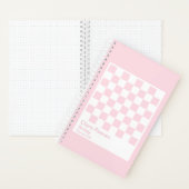 Pale Pink and White Checkerboard Notebook Notitieboek (Binnen)