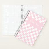 Pale Pink and White Checkerboard Notebook Notitieboek (Binnen)