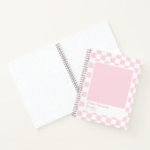 Pale Pink and White Checkerboard Notebook Notitieboek (Binnen)