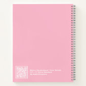 Pale Pink and White Checkerboard Notebook Notitieboek (Achterkant)