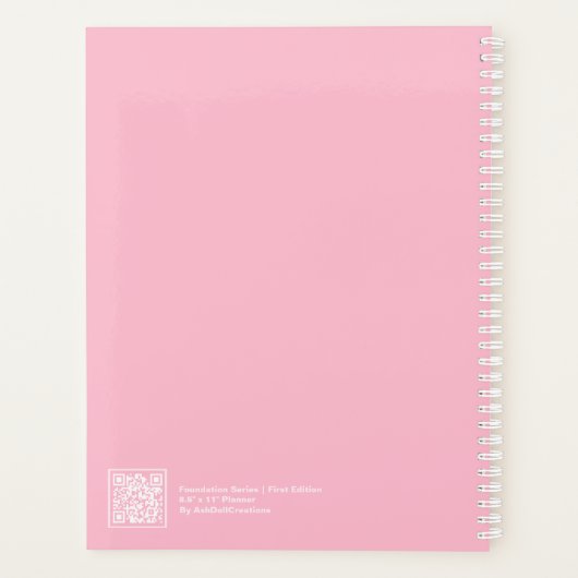 Pale Pink Minimalist Planner (Achterkant)