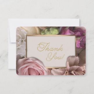 Pale Pink Rose Thank You Card Bedankkaart