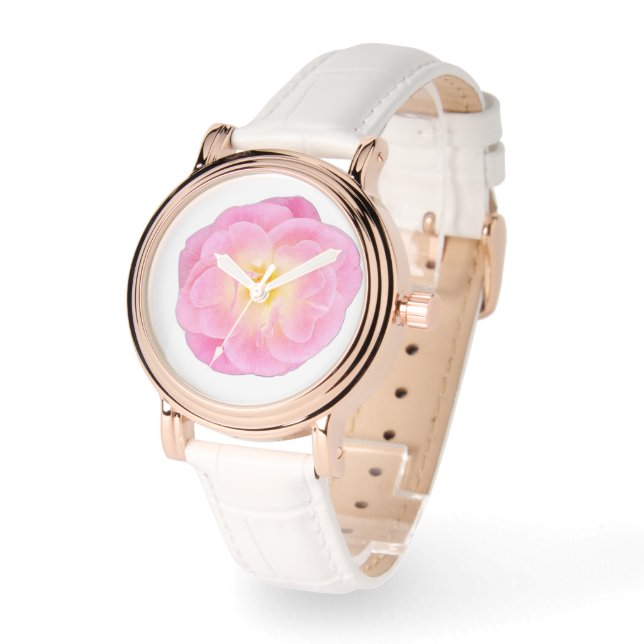 Pale Pink Rose Watch Horloge (Hoek)