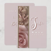 Pale Pink Save the Date Invitation Kaart (Voorkant / Achterkant)