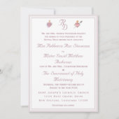 Pale PinkTwo Hearts Catholic Wedding Invitation (Devant)