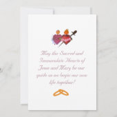 Pale PinkTwo Hearts Catholic Wedding Invitation (Dos)