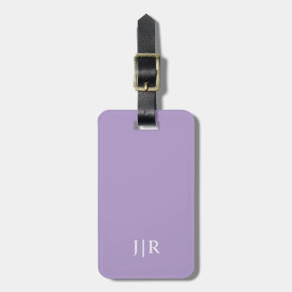 Pale purple And white I Modern Monogram Bagagelabel