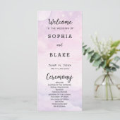 Pale Purple Celestial Wedding Programme (Debout devant)