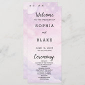 Pale Purple Celestial Wedding Programme (Devant / Derrière)