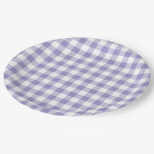 Pale Purple Gingham Check Papieren Bordje (Gekanteld)