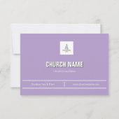 Pale Purple Minimal Church Invitation (Dos)
