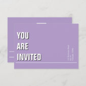 Pale Purple Minimal Church Invitation (Devant / Derrière)