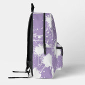 Pale Purple & White Paint Splatter Design Bedrukte Rugzak (Links)