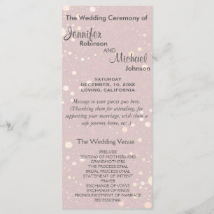 Pâle - rose avec le programme de mariage de