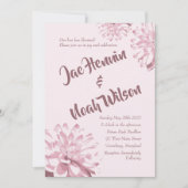 Pale Rose Dahlia Floral Invitations de mariage (Devant)