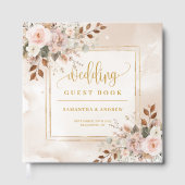 Pale Rose et Gold Automne Florals Mariage livre d' (Recto)