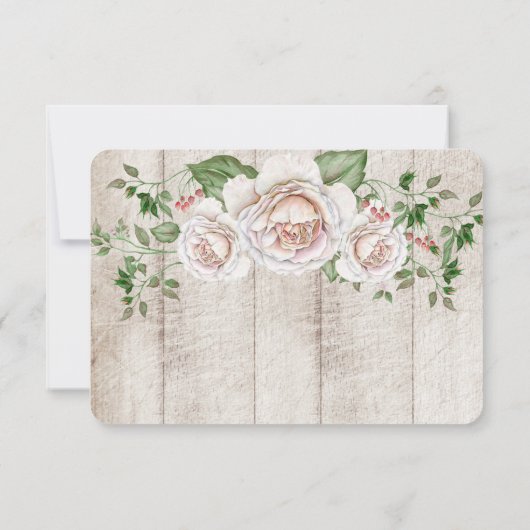 Pale rose ferme en bois d'écorce Mariage RSVP (Dos)