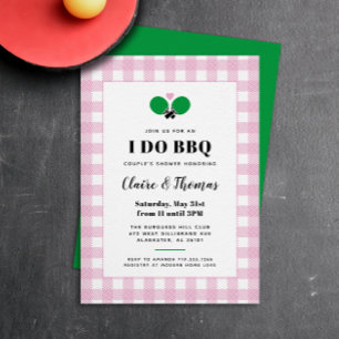 Pale Rose Plaid I Do BQ Ping Pong Invitation