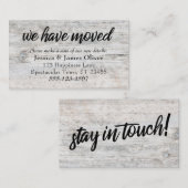 Pale Rustique Bois "Nous Avons Déménagé" Carte d'i (Devant / Derrière)
