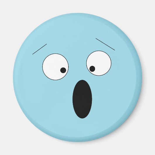 Pale Surpris Shocked Silly Face Magnet (Devant)