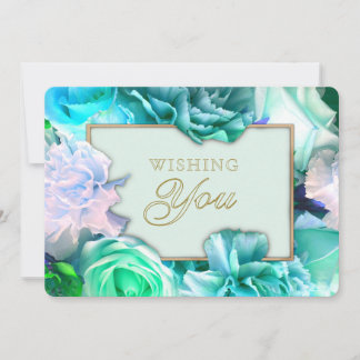 Pale Teal Rose Secret Gardens Birthday Card Kaart