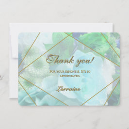 Pale Teal Rose Thank You Card Bedankkaart