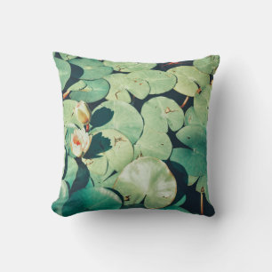 Pale Vert Eau Lily Plante Coussin Jeu Oreiller