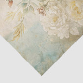 Pale Yellow and White Peony Floral Pattern Tissuepapier (Detail)
