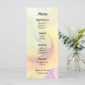 Pale Yellow Cattleya Orchidées Menu Mariage (Debout devant)