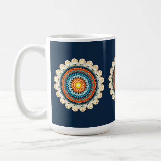 Pale Yellow Orange Mandala Mug (Gauche)