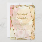 Pale Yellow Rose Birthday Invitation Card (Devant)