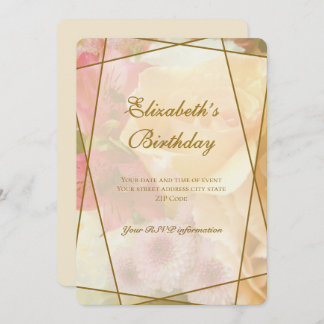 Pale Yellow Rose Birthday Invitation Card Bedankkaart