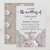  paleis Floral Roos Grijze bruiloft Kaart (Voorkant / Achterkant)