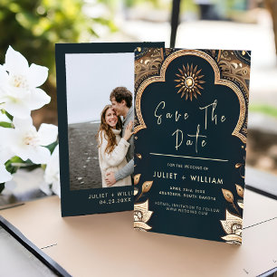 Paleis Hindi Henna Mehndi Indiase stijl bruiloft Save The Date