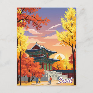 Paleis in Herfst Seoul Zuid-Korea Briefkaart
