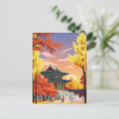 Paleis in Herfst Seoul Zuid-Korea Briefkaart (Staand voorkant)