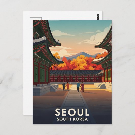 Paleis in Seoul Zuid-Korea Briefkaart (Voorkant / Achterkant)