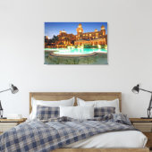 Paleis van het verloren stadshotel en zwembad canvas afdruk (Insitu (Slaapkamer))
