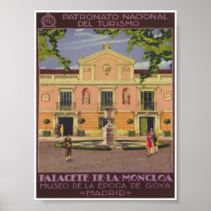 Paleis van Moncloa Spain Vintage Travel Poster