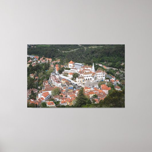 Paleis van Sintra van bovenaf in Sintra, Portugal Canvas Afdruk (Voorkant)