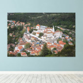 Paleis van Sintra van bovenaf in Sintra, Portugal Canvas Afdruk (Insitu (Houten vloer))