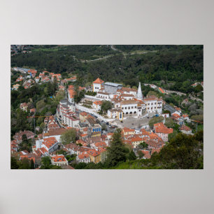 Paleis van Sintra van bovenaf in Sintra, Portugal Poster