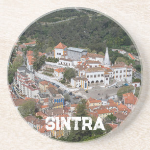 Paleis van Sintra van bovenaf in Sintra, Portugal Zandsteen Onderzetter