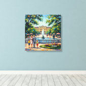 Paleispark Schönbrunn Wenen Opgespannen Canvas Afdruk (Insitu (Houten vloer))