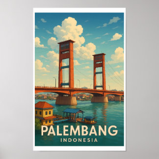 Palembang Indonesië Oude Reisposter Poster