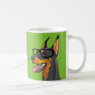 PALEO ! Pop Art Geek Chien Hipster Doberman tasse