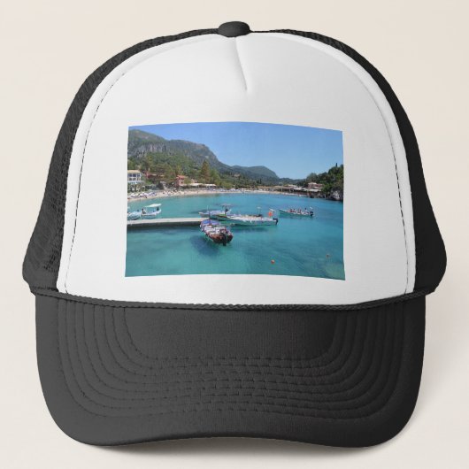 Paleokastritsa Beach, Corfu Trucker Pet (Voorkant)