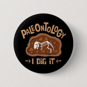 Paleontologie Ik Graaf Het Dinosaurus Botten Liefh Ronde Button 5,7 Cm