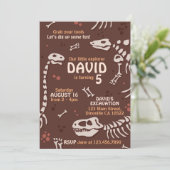 Paléontologie mignonne Dinosaur os Invitation d'an (Debout devant)